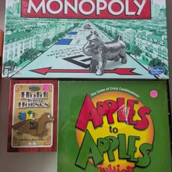 Family Games Apples to Apples, Monopoly, Hold your horses, Pictionary (Various Prices)