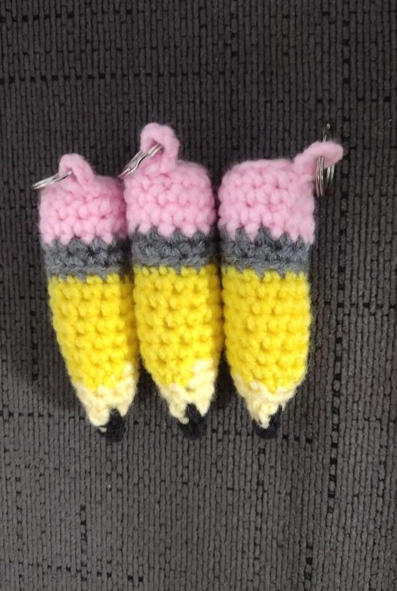 Crochet Pencil Keychain 