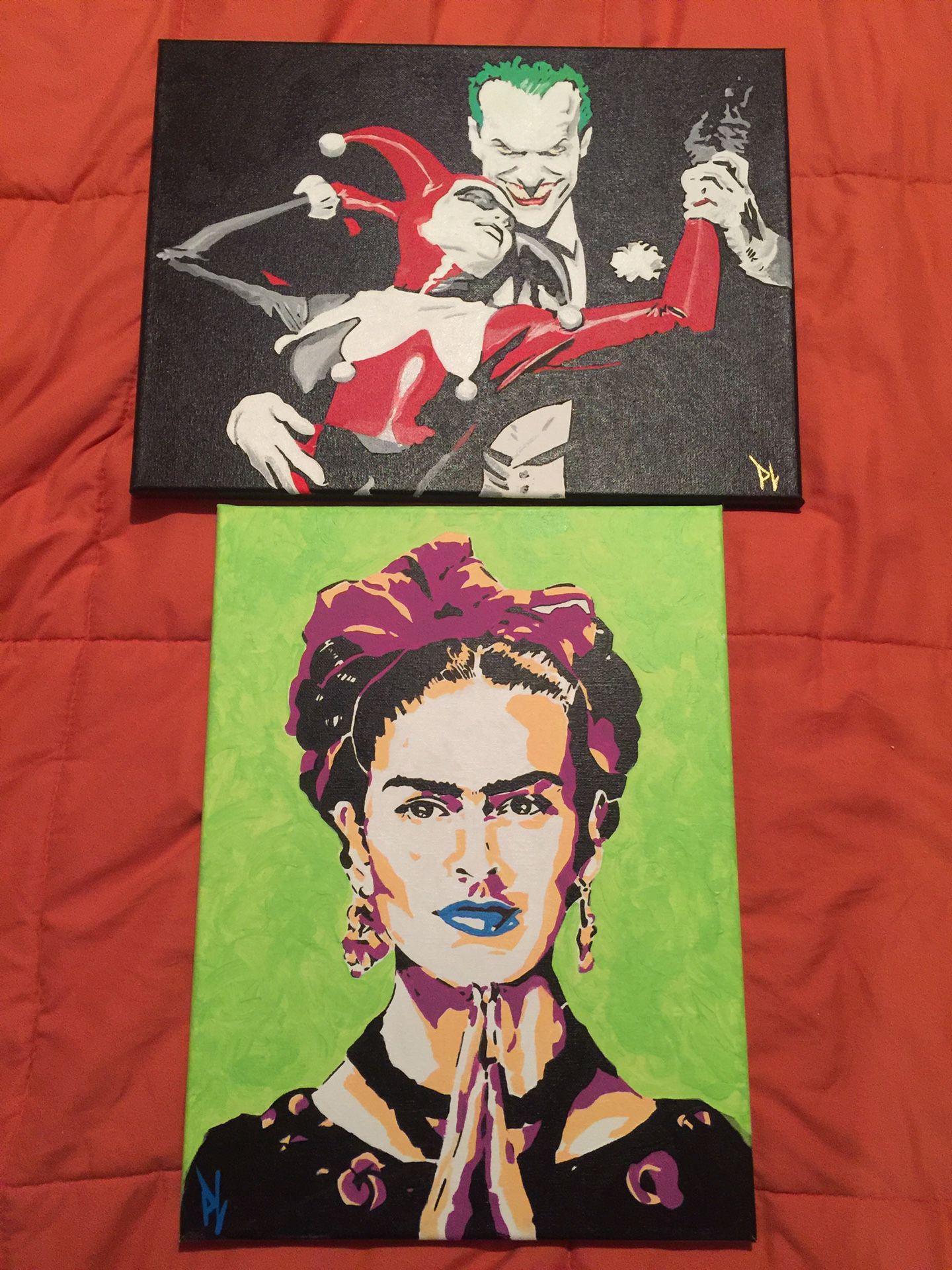 Paintings with acrylic paint
