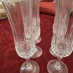 Crystal champagne flutes set of 6