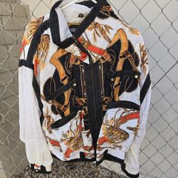 VINTAGE OTELLO PELLE JACKET 80S NATIVE PRINT SIZE MEDIUM. (Shd)