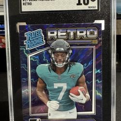 2024 Donruss Brian Thomas Jr RETRO RATED ROOKIE RC #17 SGC 10 Gem Mint