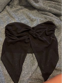 tube top shirt black glitter