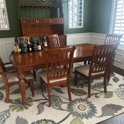 Large Solid Wood Table & Buffet 