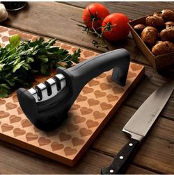 Knife Sharpener Manual 3 Stage for Kitchen, Advanced 3 Stage Knives Sharpening Tool for Steel Knives