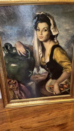 Milkmaid Original Oil Framed