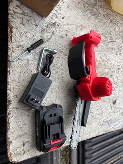 Mini rechargeable chainsaw, and blower