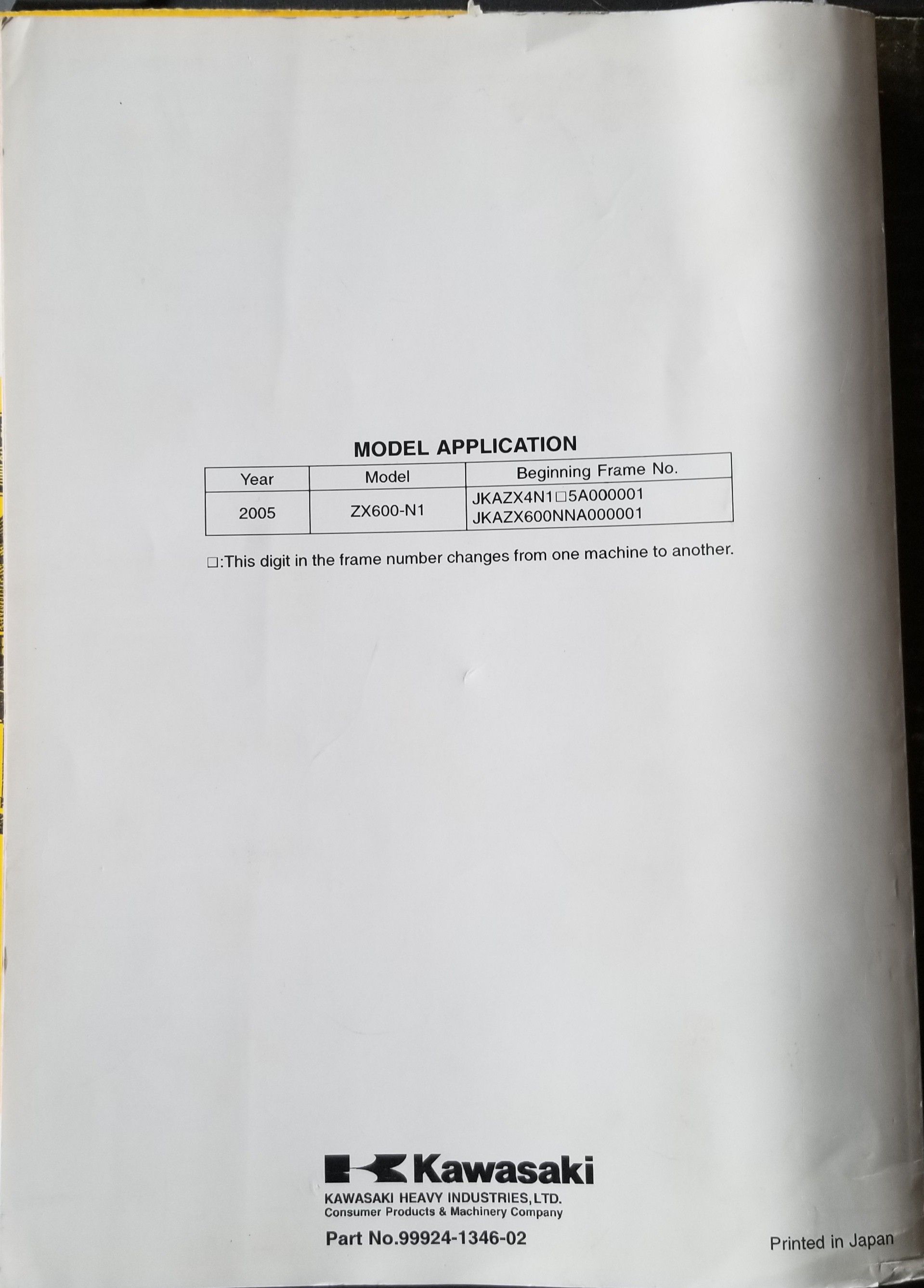 Kawasaki Ninja ZX-6RR service manual