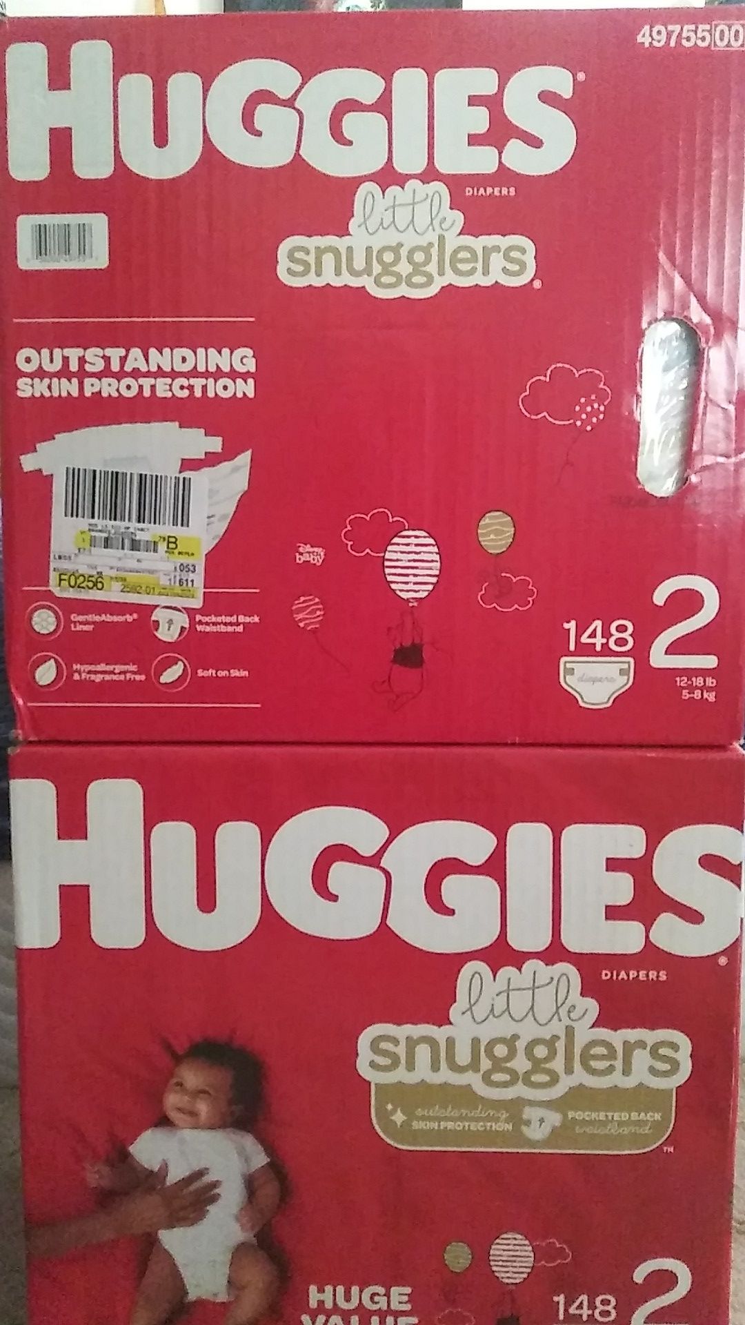 2 cases Huggies size 2.