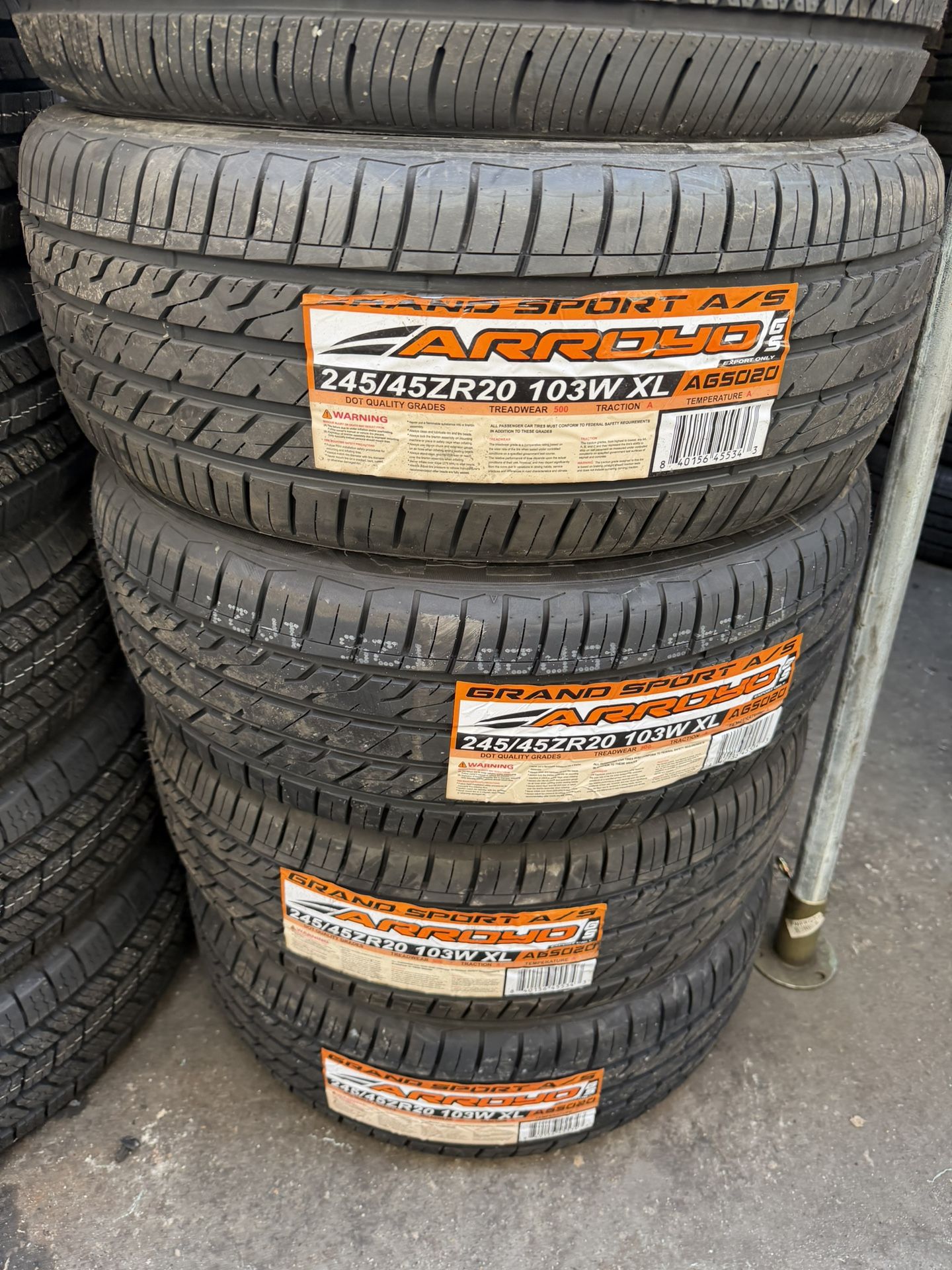 Set 245/45/20 Arroyo Free Mount And Balance Included