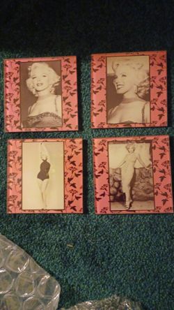 Vintage Marilyn Monroe Coasters Set Of 4 New Not One Scratch On Them Signed An Stamped