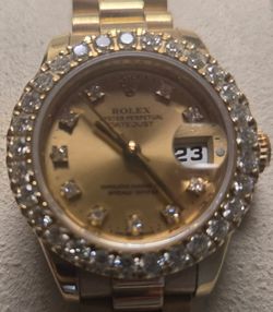 Ladies Rolex Datejust President 179178 – 18K Solid Yellow Gold | Factory Diamond Bezel |  Luxury Timepiece