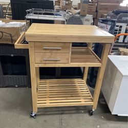 Assembled New Rolling Kitchen Island Cart with Drawers Shelves Towel Rack Locking Casters Butcher