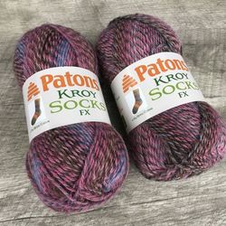 Lot 2 Patons Kroy Sock FX Washable Wool Nylon Yarn