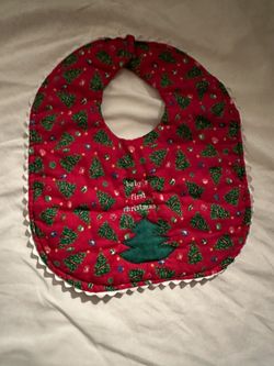 Handmade Christmas Baby Bib New 