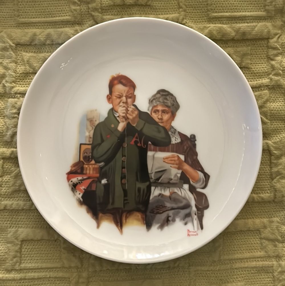 Vintage 6” Norman Rockwell Collector’s Plate, “Helping Mother” Made in Japan