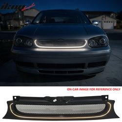 Fits 99-06 VW GOLF GTI R32 MK4 Gloss Black Mesh Style Upper Grille w/ LED Light