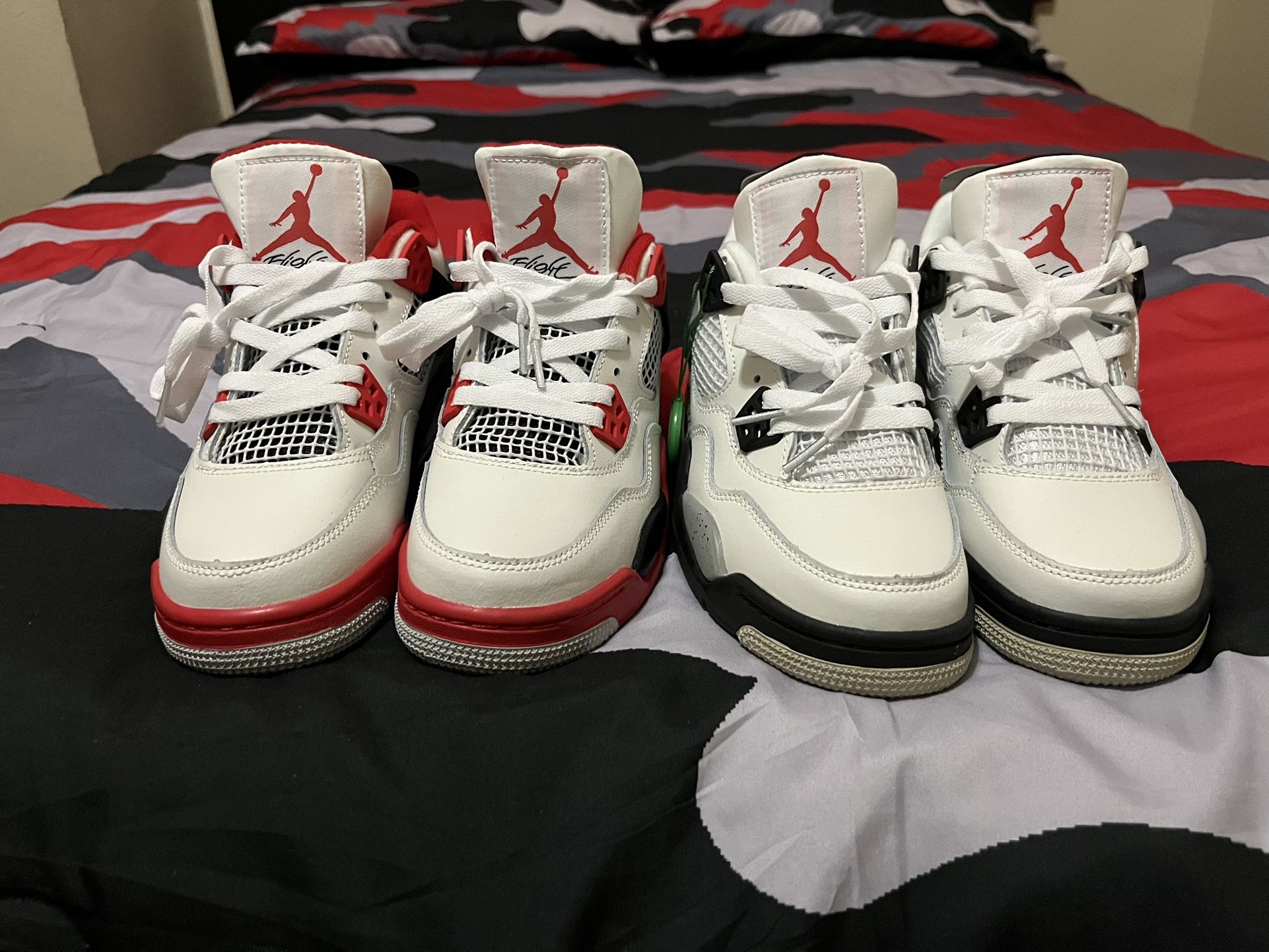 Youth Jordan Cement 4s & Fire Red (Size 5)