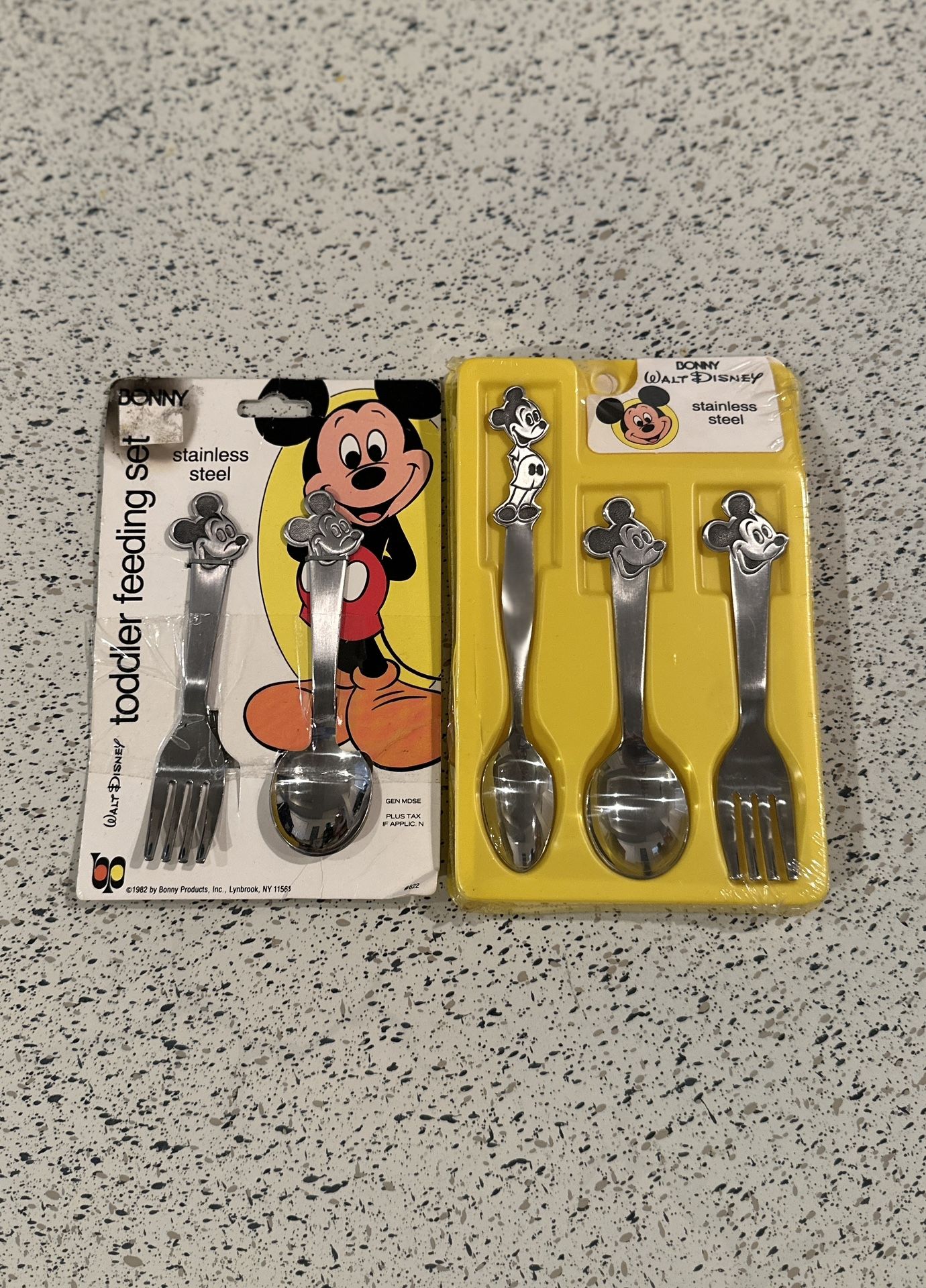 Vintage Walt Disney Bonny Stainless Steel Mickey Mouse 1980s Dinnerware