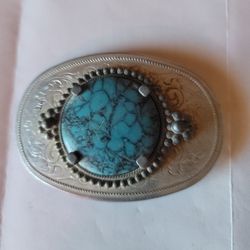 Men's Belt Buckle w/ Turquoise Stone