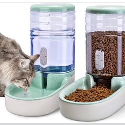 Teal - 2 Automatic Pet Feeder /water Bowl 
