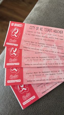 Quakes home game tickets 4