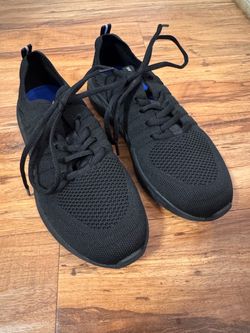 Black Knit Lace-Up Sneakers