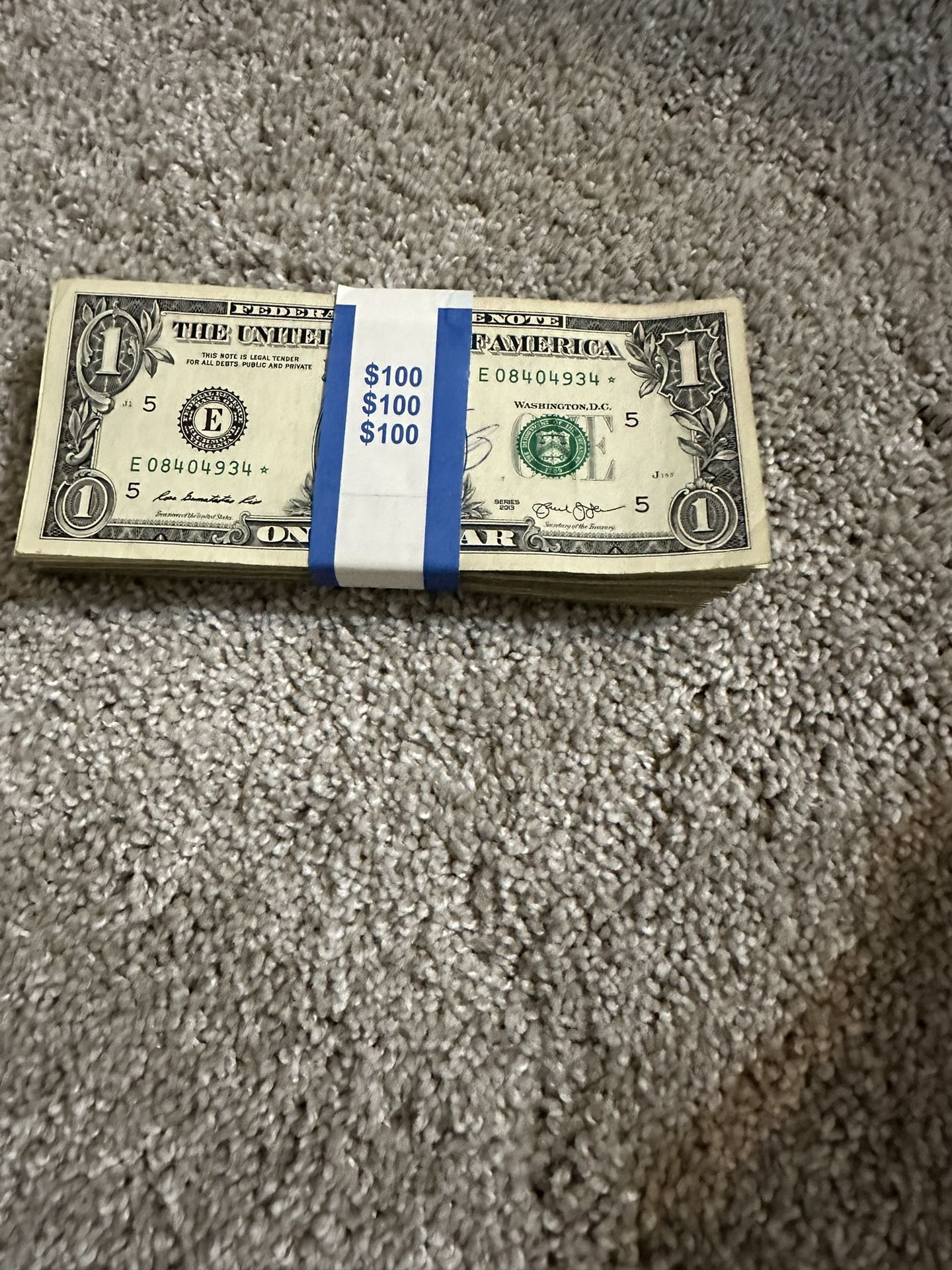 Hundred 1 Dollar Star Bills