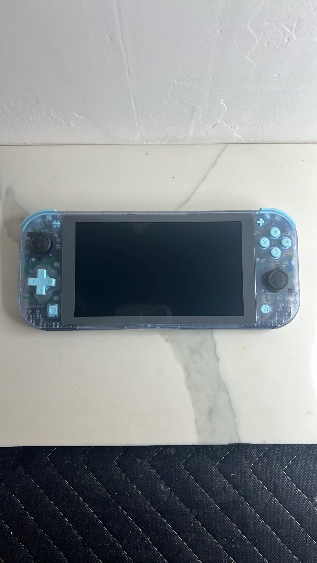 Nintendo Switch Lite Clear Case Blue For Parts Or Repair