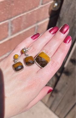 Jasper ring and earrings