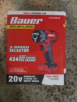 Bauer Brushless 3-speed 1/4 Impact Drill