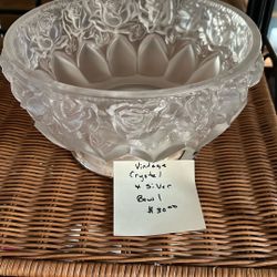 Vintage crystal and silver bowl