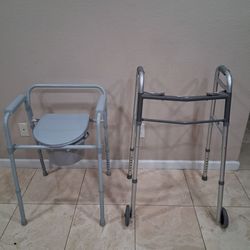 Walker and commode chair set