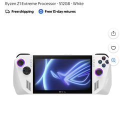 ASUS - ROG Ally 7" 120Hz FHD 1080p Gaming Handheld - AMD Ryzen Z1 Extreme Processor - 512GB - White