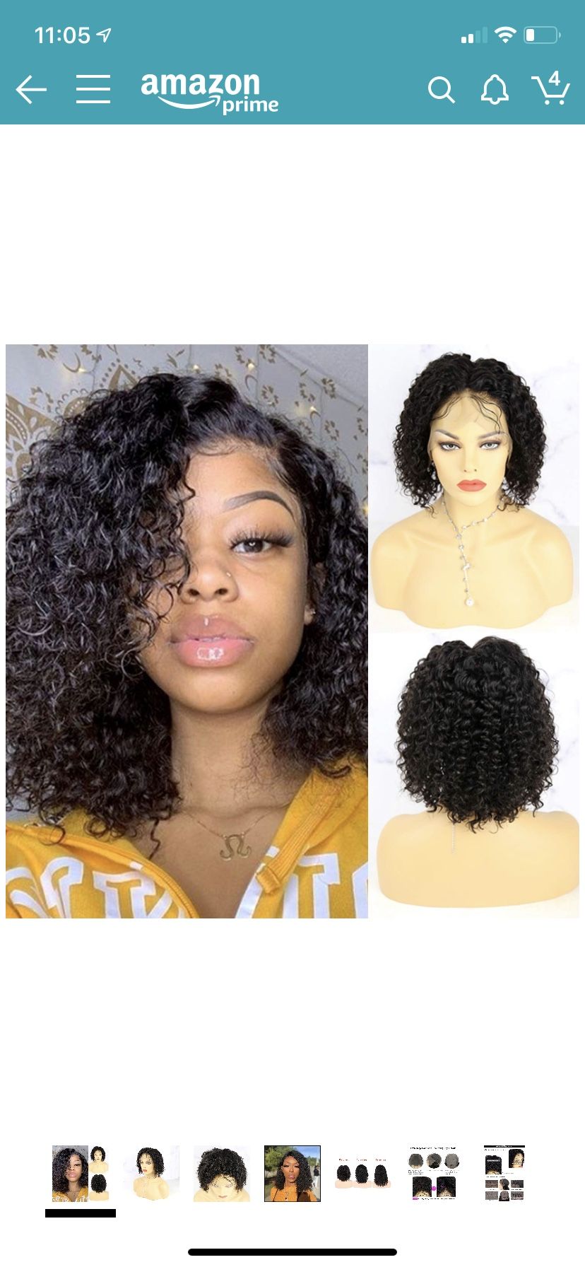 Curly wig black