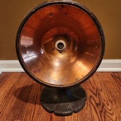 Vintage Copper Radiant Electric Heater Lamp w/ Cast Iron Base