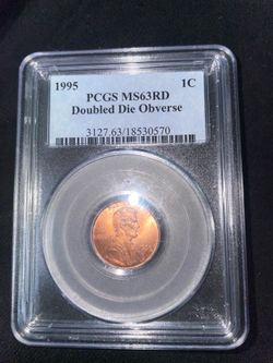 1995 double die penny pcgs graded