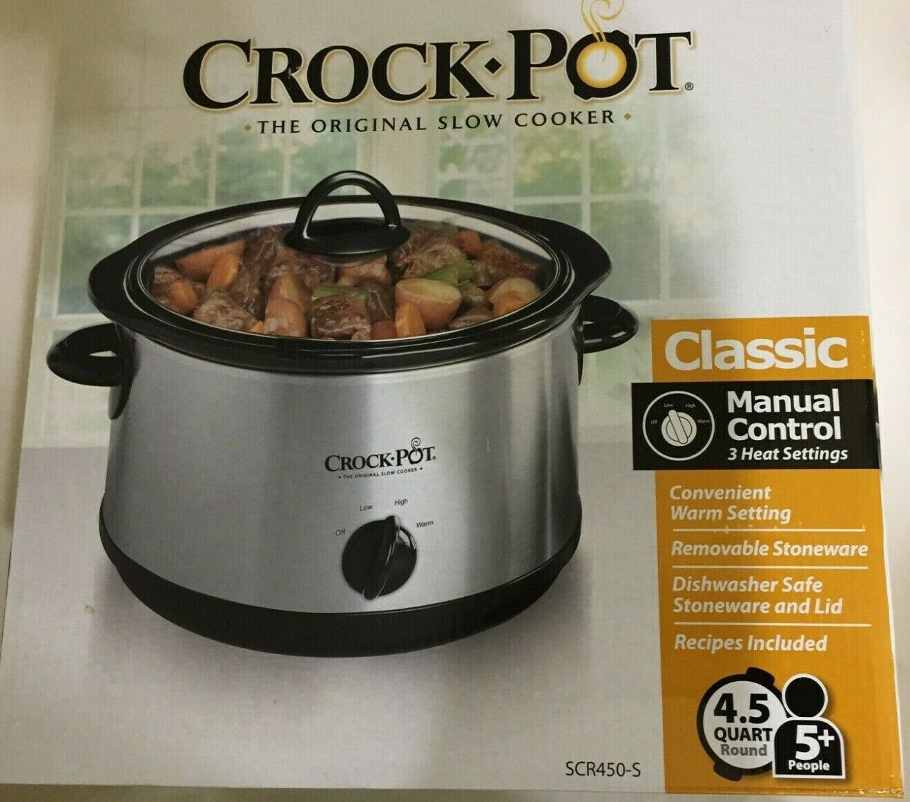 Crock pot slow cooker healthy retail $37 for $20 the big model SCR450-S
