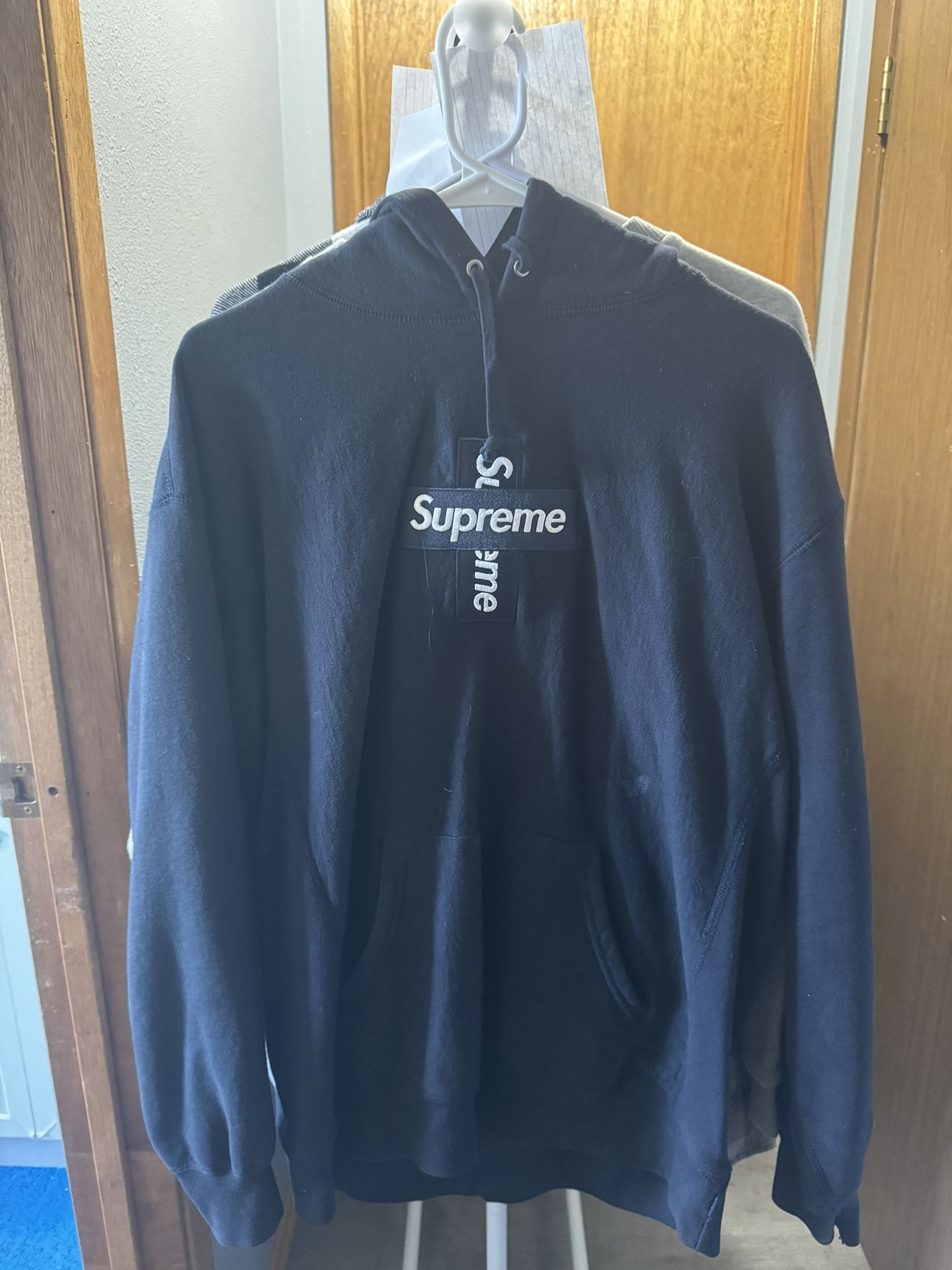 Supreme Cross Box Logo Hooded Sweatshirt - L