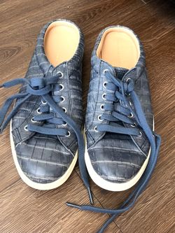 Polo Ralph Lauren Croc Embossed Leather Slip On Sneakers Women’s 8