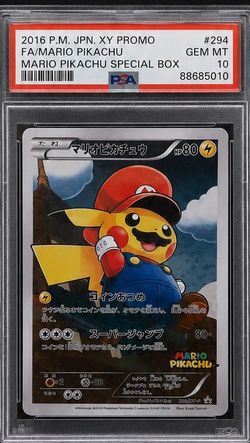 PSA 10 Pokemon Mario Pikachu Promo 294/XY-P Special Bx. Full Art Japanese PSA 10