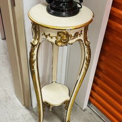 Vintage Solid Wood French Style Hollywood Regency Table  