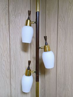 Mid Century Modern Vintage MCM Tension Pole Lamp 3 Lights