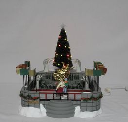 RARE VTG Dept 56  Rockefeller Plaza Skating Rink Set Of 5 # 52504