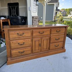 Large Solid Wood Dresser By American Drew