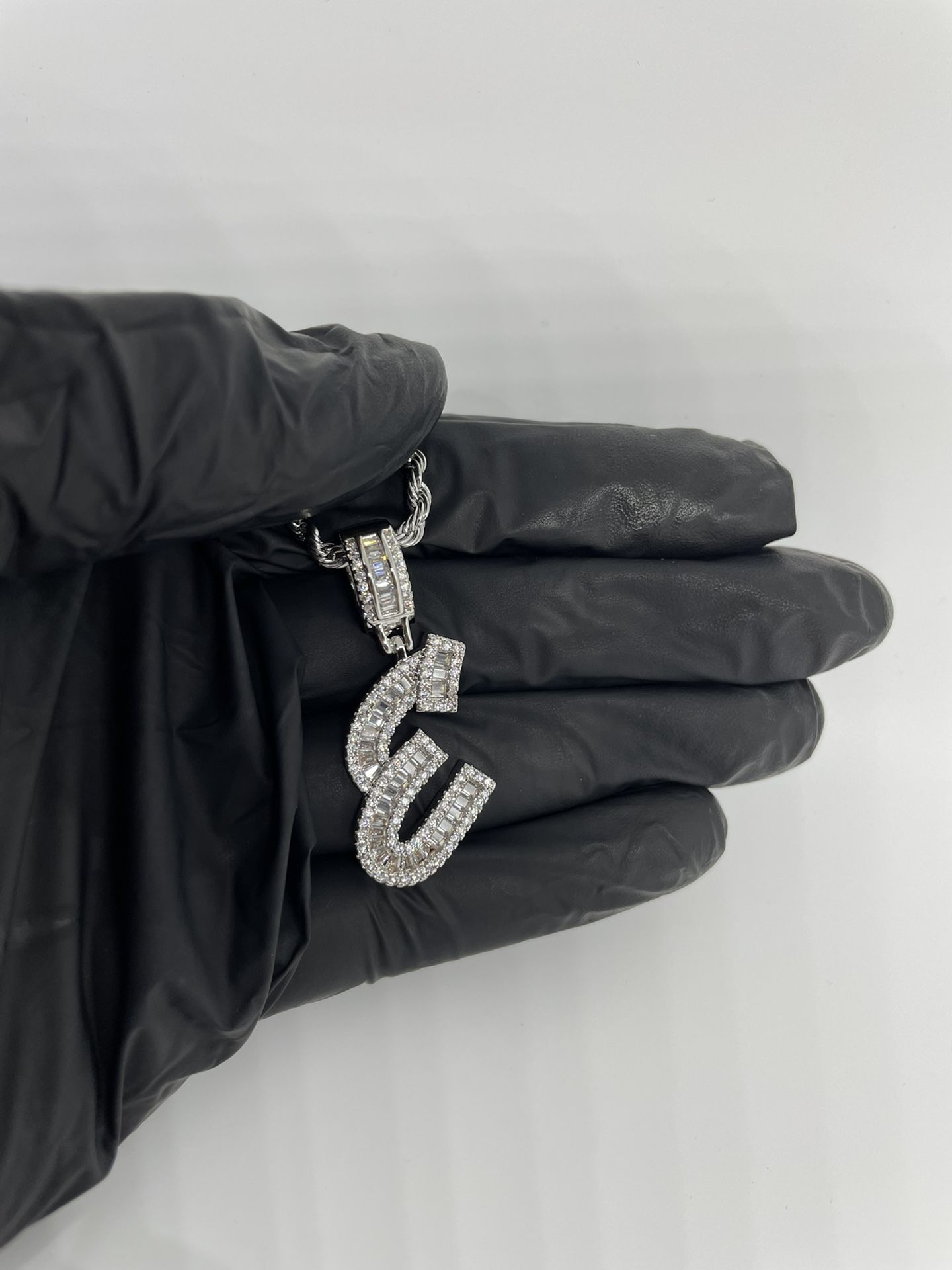 18k Gold Pendant Necklace Initial Letter E Name Necklace 