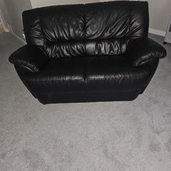 Weekend Deal! Black Italian Leather Couch set