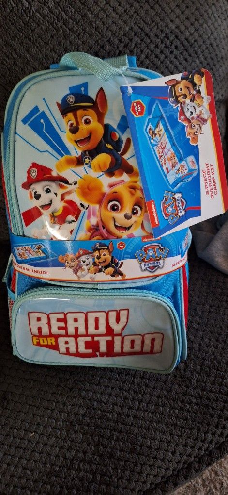 Paw Patroll Sleeping Bag And Backpack