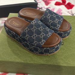 Gucci Denim Slides