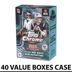 2025-26 Topps Chrome NFL Football Blaster (Value) SEALED CASE 40x IN HAND !!!!!